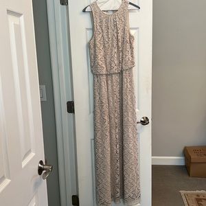 Embroidered overlay maxi dress